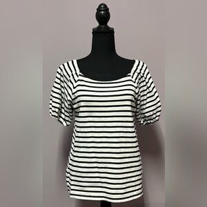 Ann Taylor LOFT Striped COTTON Blouse SMALL Top